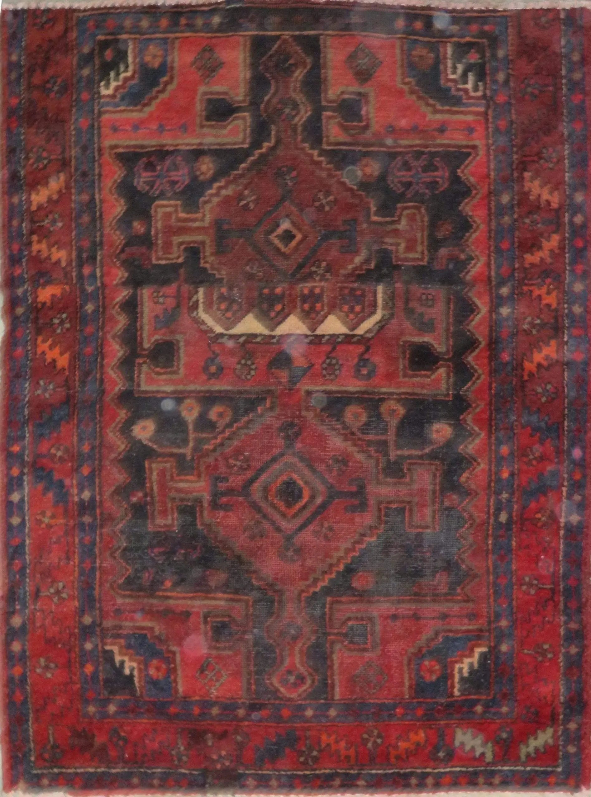 Hand-Knotted Persian Wool Rug _ Luxurious Vintage Design, 5'6" x 3'9", Artisan Crafted